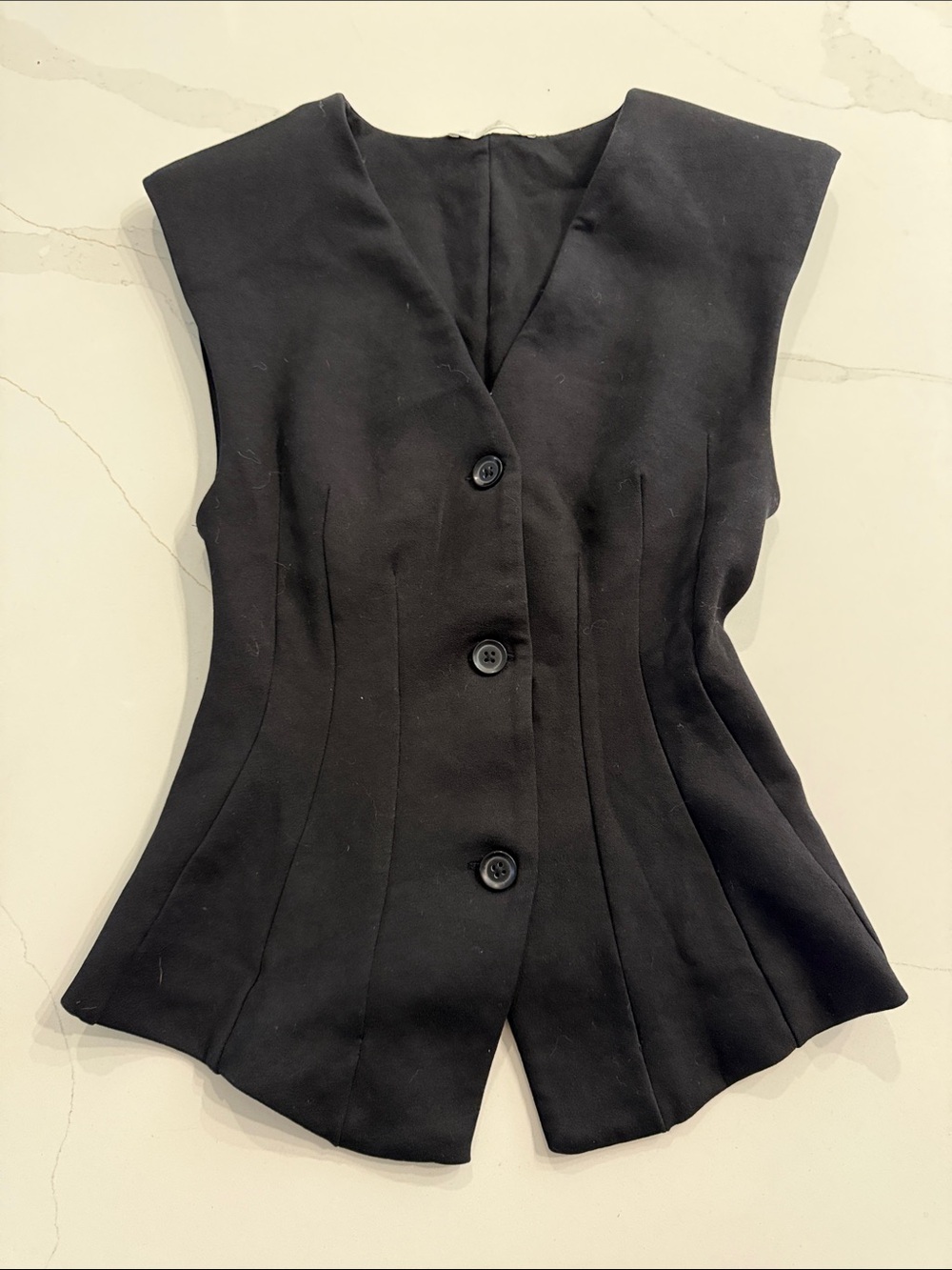 Zara Black Tailored Button-Front Vest
